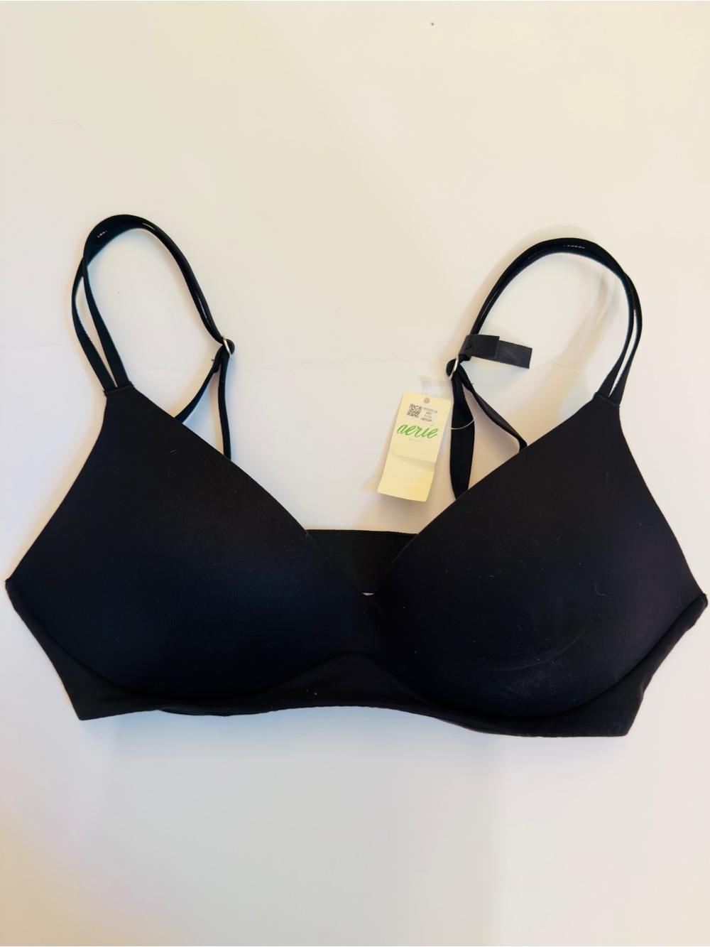 NWT aerie Black Wireless Lightly Padded Comfort Bra with Adjustable Straps | 34C